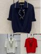 Dior Cashmere Knitted Shirt - SHORT SLEEVE SWEATER Navy cashmere and silk fabric No .: 314S52AM102_X5880 dioryg5818102422