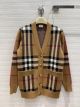 Burberry Wool Cardigan - Check Wool Cashmere Jacquard Cardigan burxx314206281