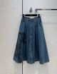 Dior Denim Skirt - MID-LENGTH SKIRT Blue Lightweight Cotton Denim with Macro Toile de Jouy Motif Reference: 252J27Y3584_X5887 dioryg5427082522