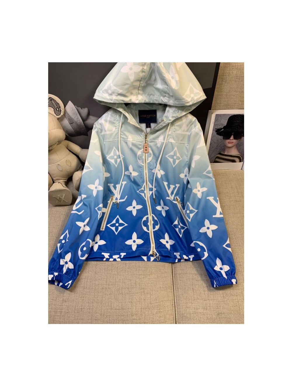 Louis Vuitton® Signature Short Hooded Wrap Coat Night Blue. Size 44 in 2023