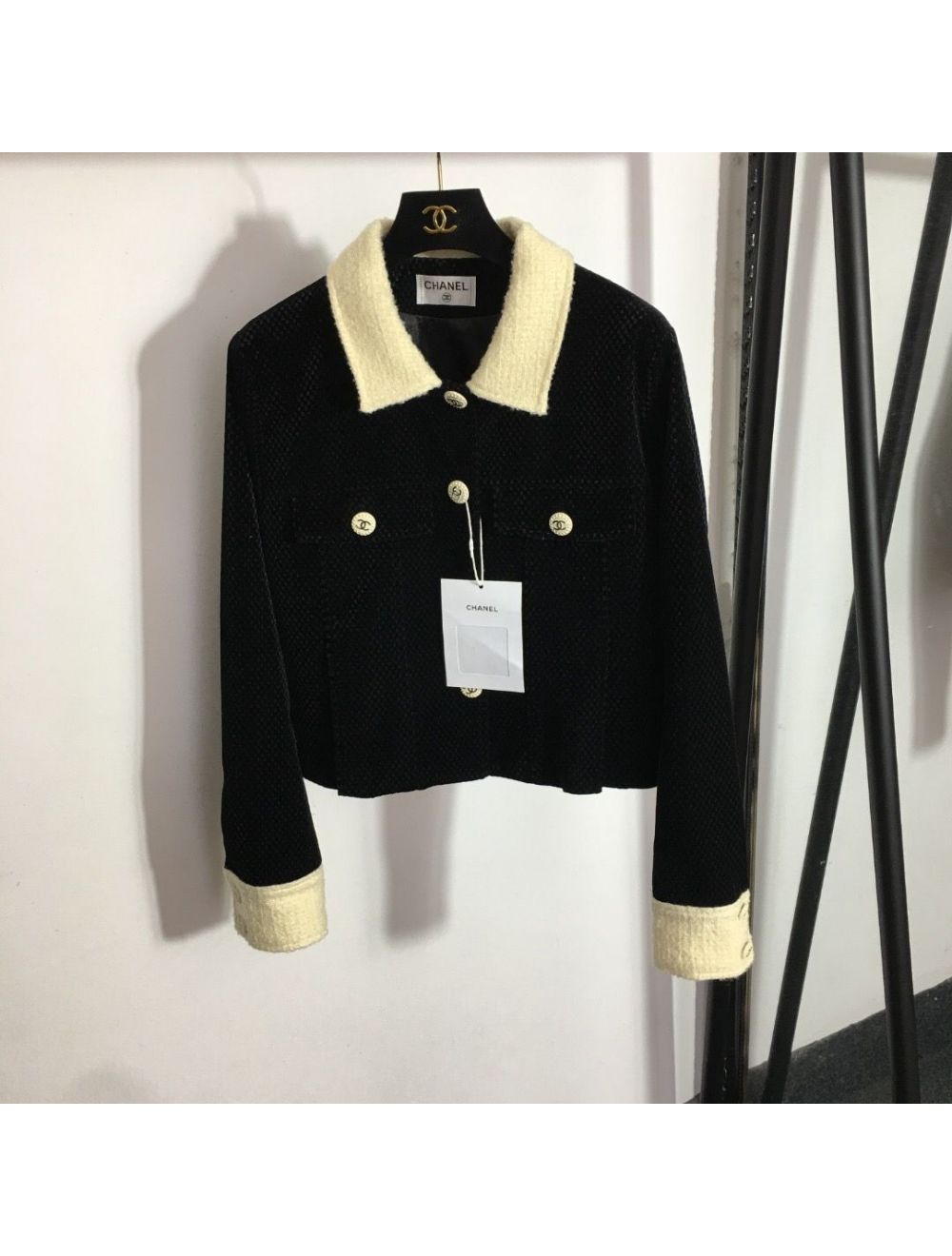 Chanel Jacket - Corduroy & Tweed Black & Yellow Ref. P73311 V64833