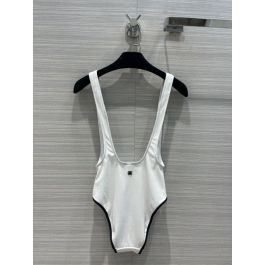 Chanel Swimsuit - Ribbed Stretch Jersey White & Black Ref. P72670 V48267  00100 ccxx4824052722