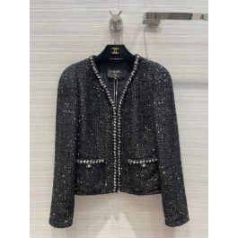 Chanel Jacket - Glittered Tweed Black & Silver Ref. P72409 V63795 NG797  ccxx4400033022
